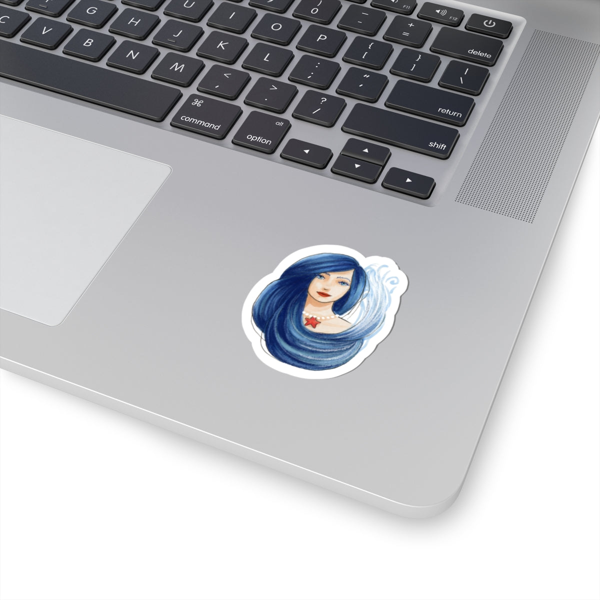 Wave Mermaid Portrait  |  Mermaid Illustration (STICKER)