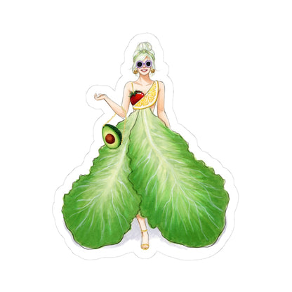 Fresh Salad Dress  |  Whimsical Fun Fashion Illustration (STICKER)