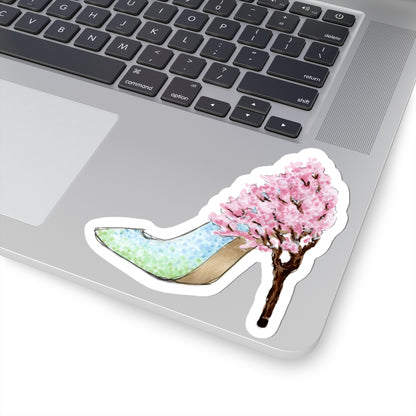 Step Into Spring (Cherry Blossom Heel) | Whimsical Stiletto Fashion Illustration (STICKER)