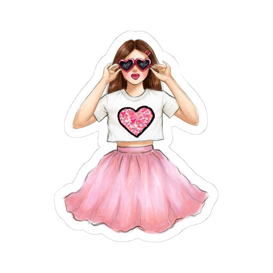 Hearts Galore | Casual Fashion Illustration (STICKER)
