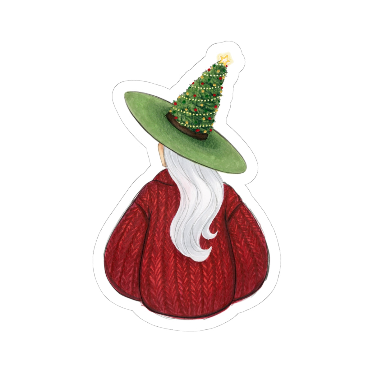 Cozy Christmas Witch (Cozy Witch Series) | Christmas Holiday Witch Illustration (STICKER)