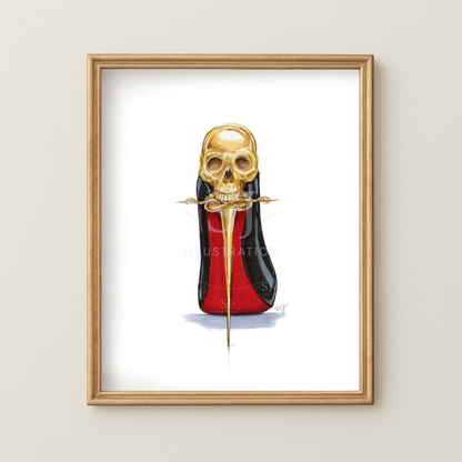 A Stiletto Stiletto  |  Shoe Fashion Illustration (ART PRINT)