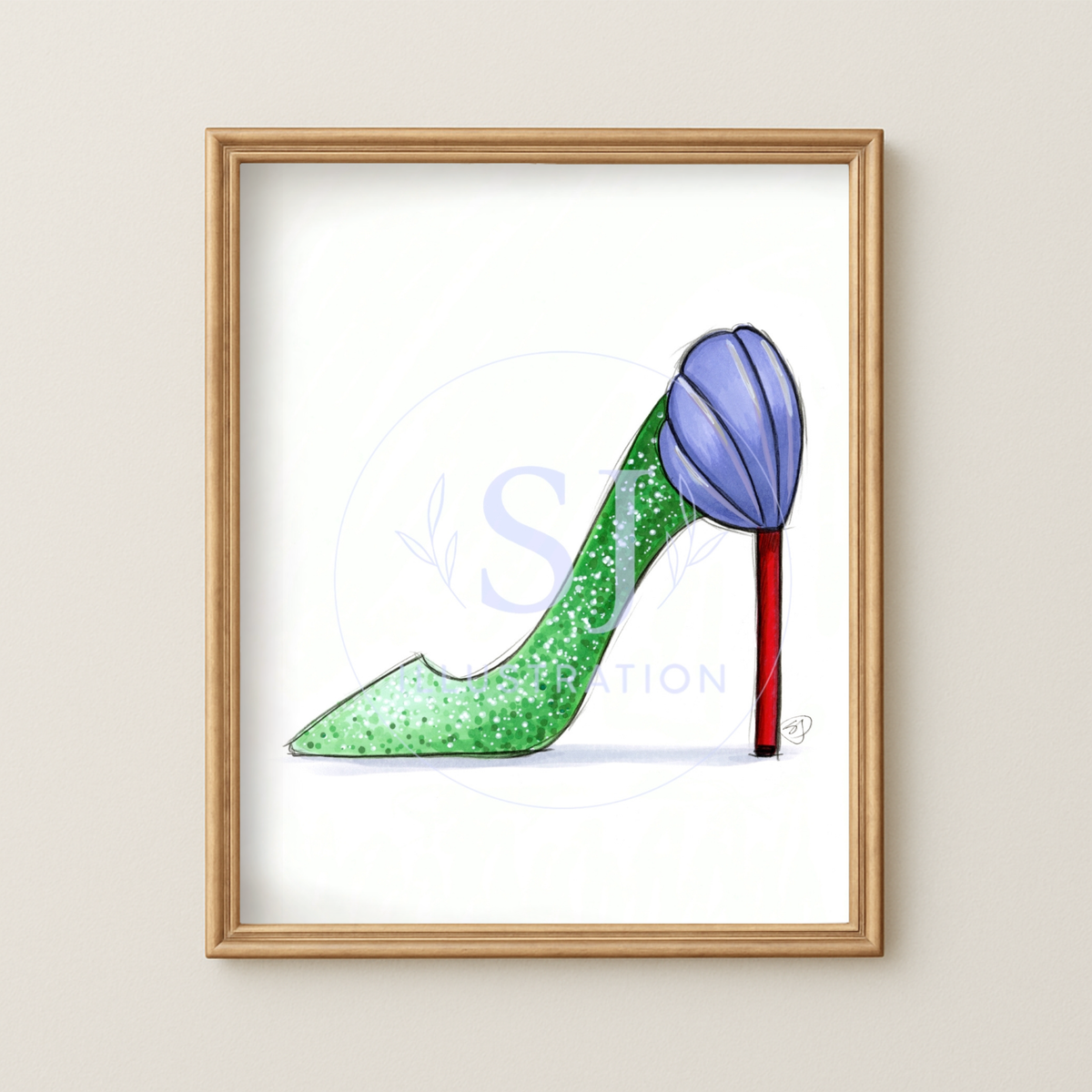 Above The Sea  |  Princess Inspired Stiletto Fashion Illustration (PRINT)