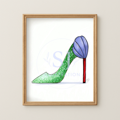 Above The Sea  |  Princess Inspired Stiletto Fashion Illustration (PRINT)