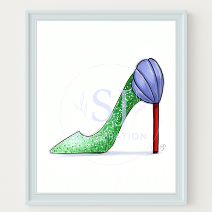 Above The Sea  |  Princess Inspired Stiletto Fashion Illustration (PRINT)