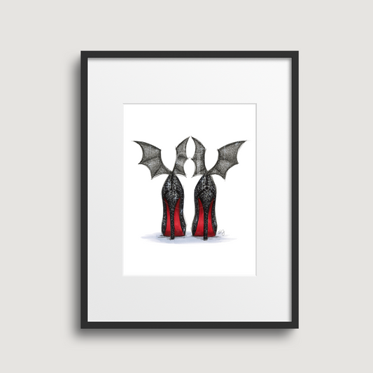 Batty Heels  |  Fun Halloween Fashion Illustration (ART PRINT)