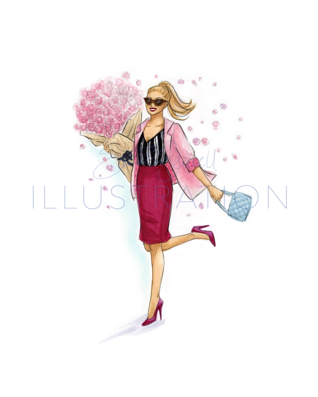 Bouquet Kind of Day  |  Spring Fashion Illustration (ART PRINT)