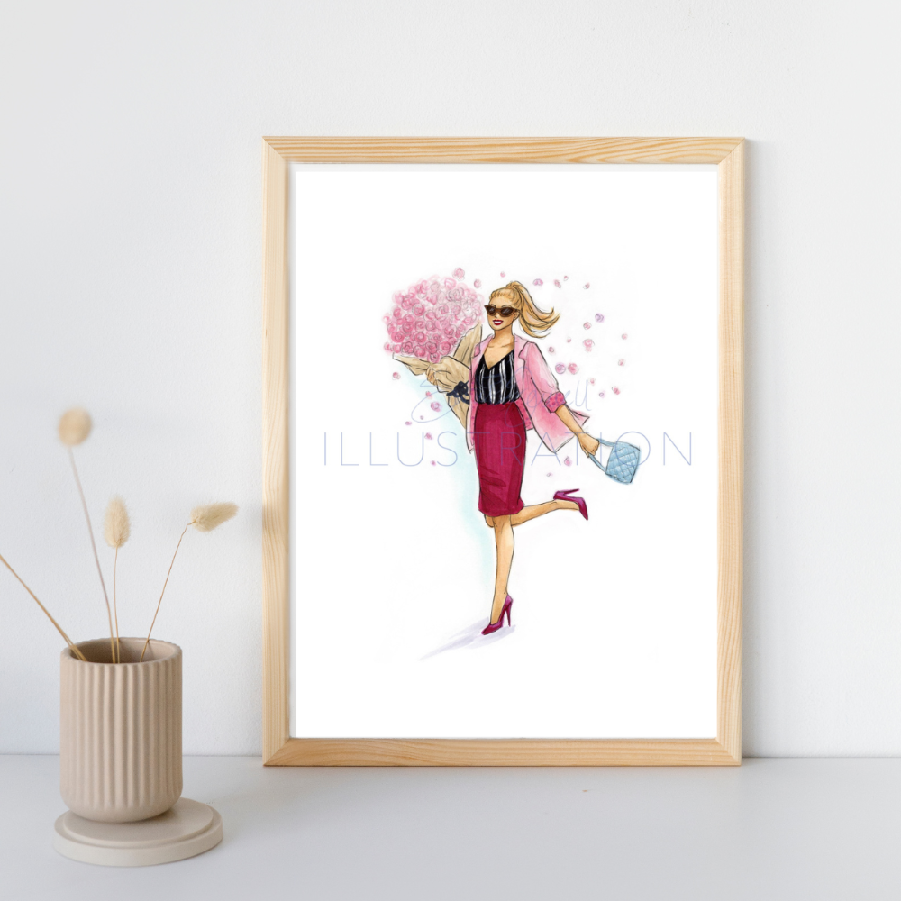 Bouquet Kind of Day  |  Spring Fashion Illustration (ART PRINT)