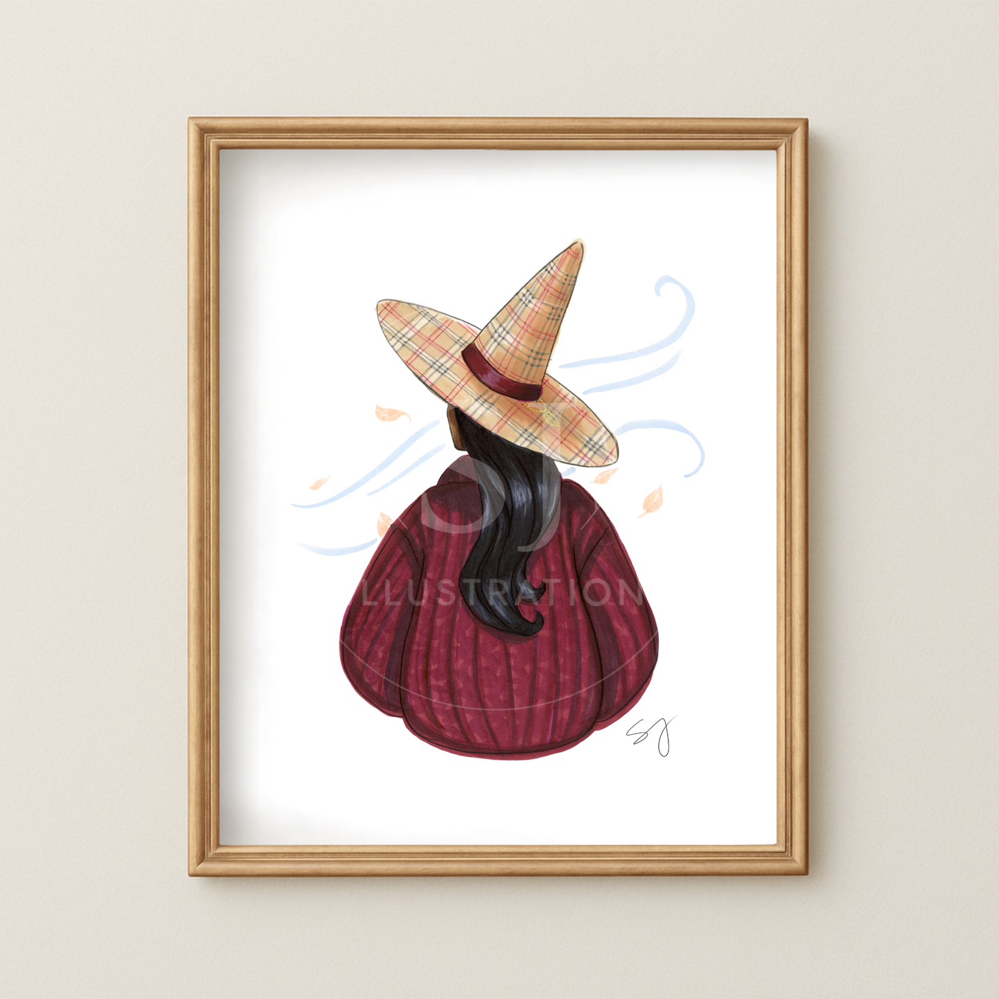 Cozy Witch Series: Brrrberry  |  Cottagecore Witch Illustration (EMBELLISHED PRINT)