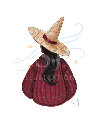 Brrrberry (Cozy Witch Series)  |  Cozy Witch Illustration (EMBELLISHED PRINT)