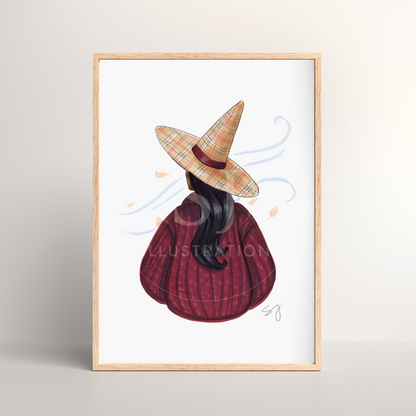 Brrrberry (Cozy Witch Series)  |  Cozy Witch Illustration (EMBELLISHED PRINT)