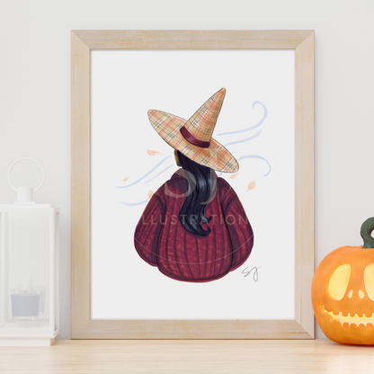Brrrberry (Cozy Witch Series)  |  Cozy Witch Illustration (EMBELLISHED PRINT)