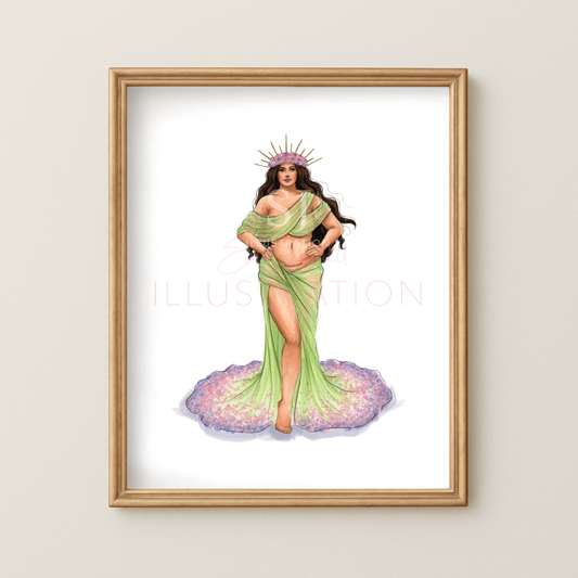 C-elebrating Motherhood | Inclusive Fashion Illustration (EMBELLISHED PRINT)