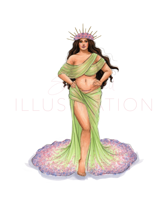 C-elebrating Motherhood | Inclusive Fashion Illustration (EMBELLISHED PRINT)