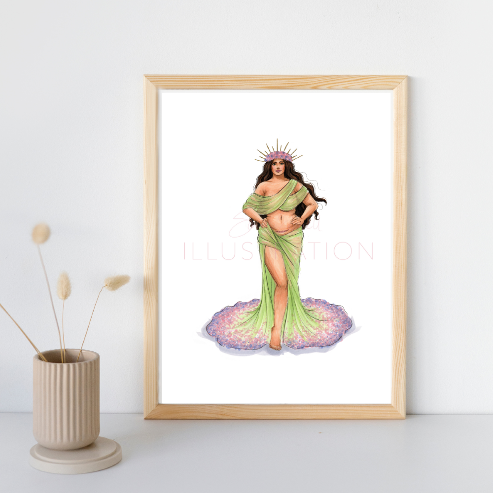 C-elebrating Motherhood | Inclusive Fashion Illustration (EMBELLISHED PRINT)