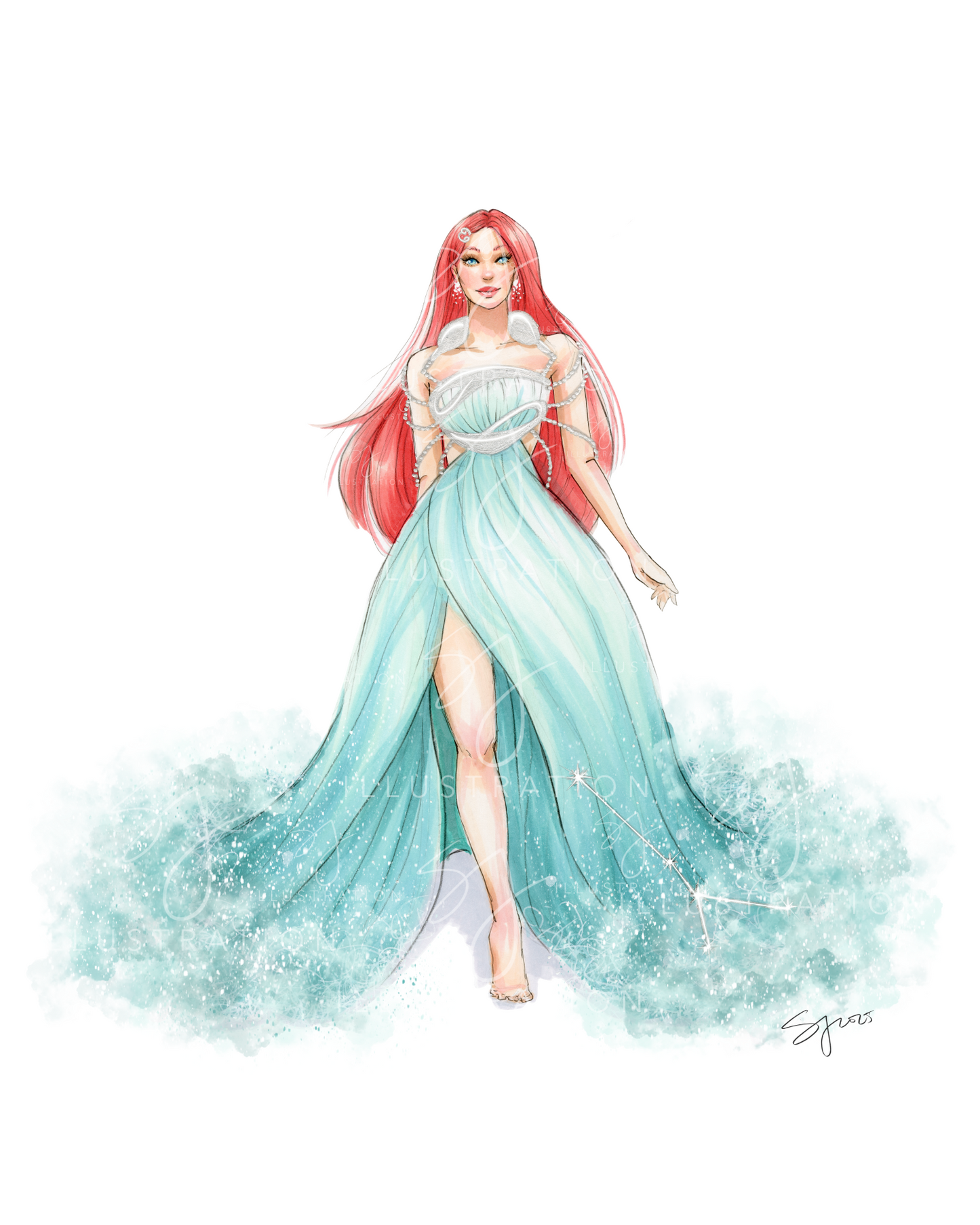 Cancer  |  Zodiac Fashion Illustration (ART PRINT)