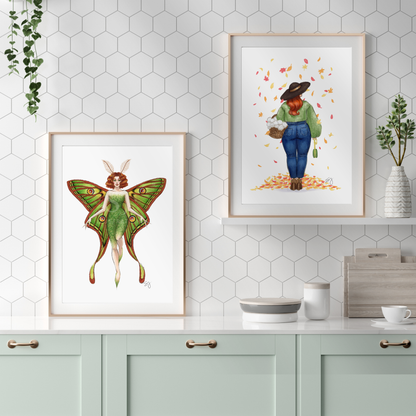Changing Leaves  |  Curvy Fall Fashion Illustration (EMBELLISHED PRINT)