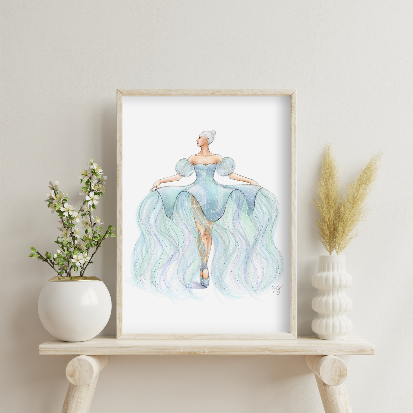 Dance of the Jellyfish  |  Whimsical Ballerina Fashion Illustration (ART PRINT)