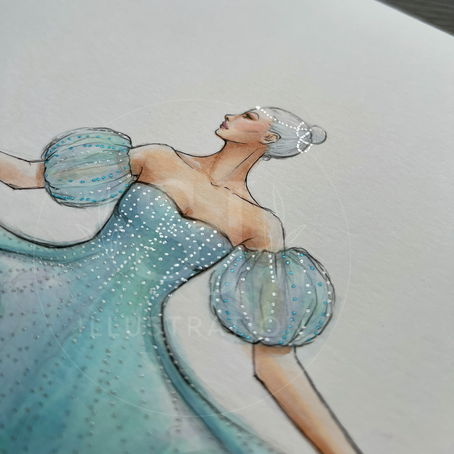 Dance of the Jellyfish  |  Whimsical Ballerina Fashion Illustration (ORIGINAL)