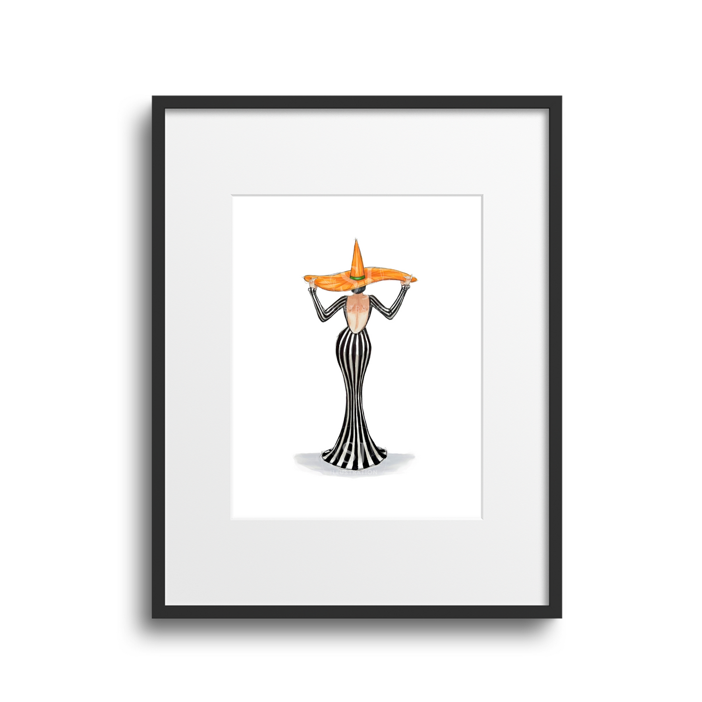 Fall Stripes  |  Witchy Fall Fashion Illustration (ART PRINT)