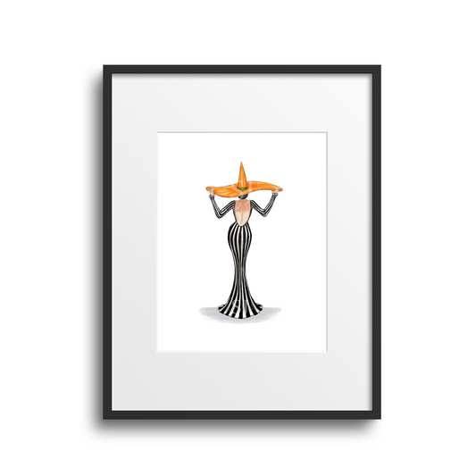Fall Stripes  |  Witchy Fall Fashion Illustration (ART PRINT)