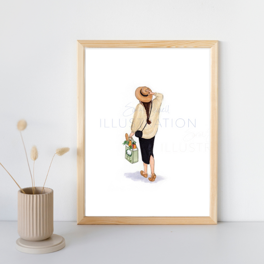 Farmer's Market Day | Casual Fashion Illustration (ART PRINT)