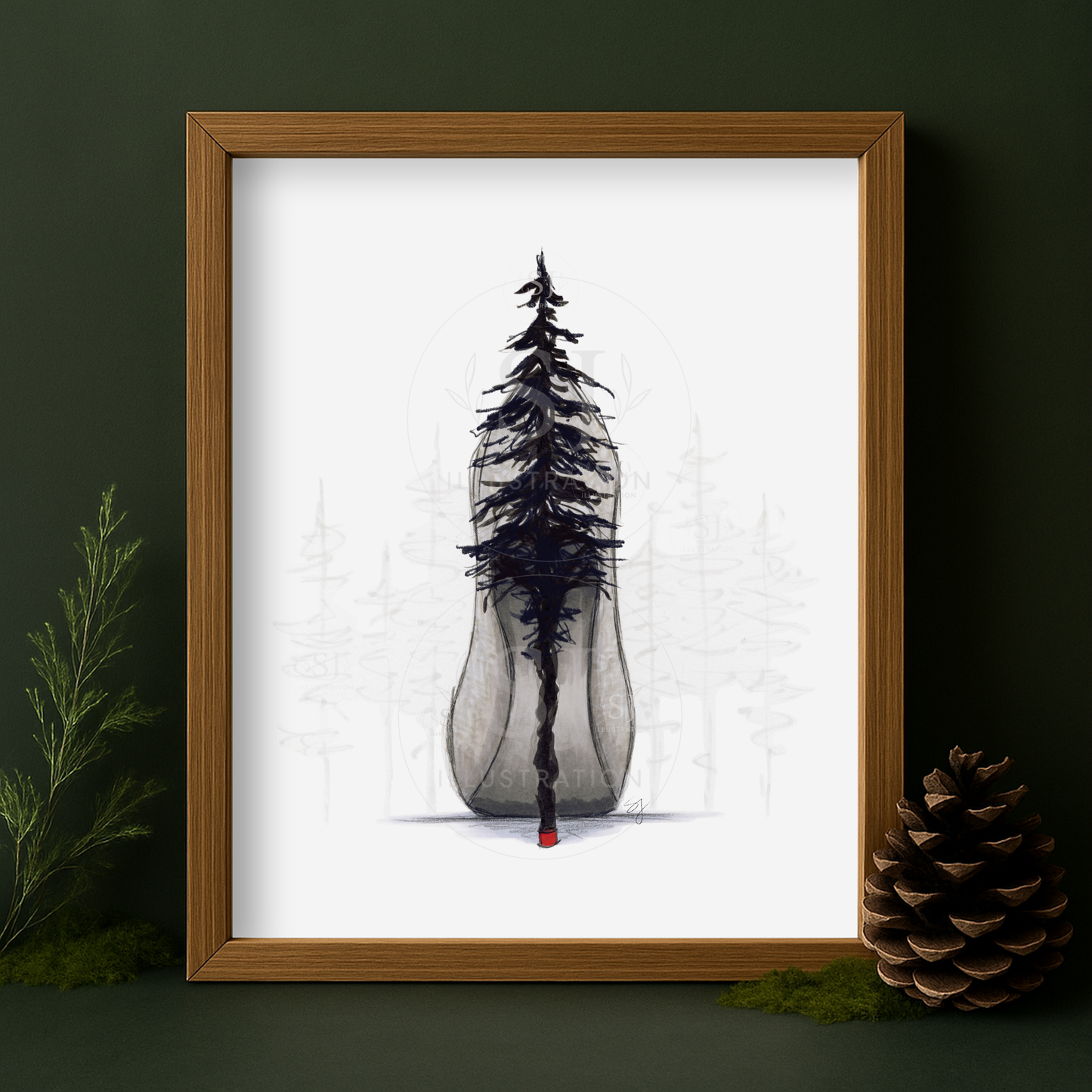 Footsteps Through Folklore  |  Album-Inspired Stiletto Fashion Illustration (ART PRINT)
