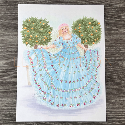 Garden Fairy Dress  |  Curvy Fashion Illustration (ORIGINAL)