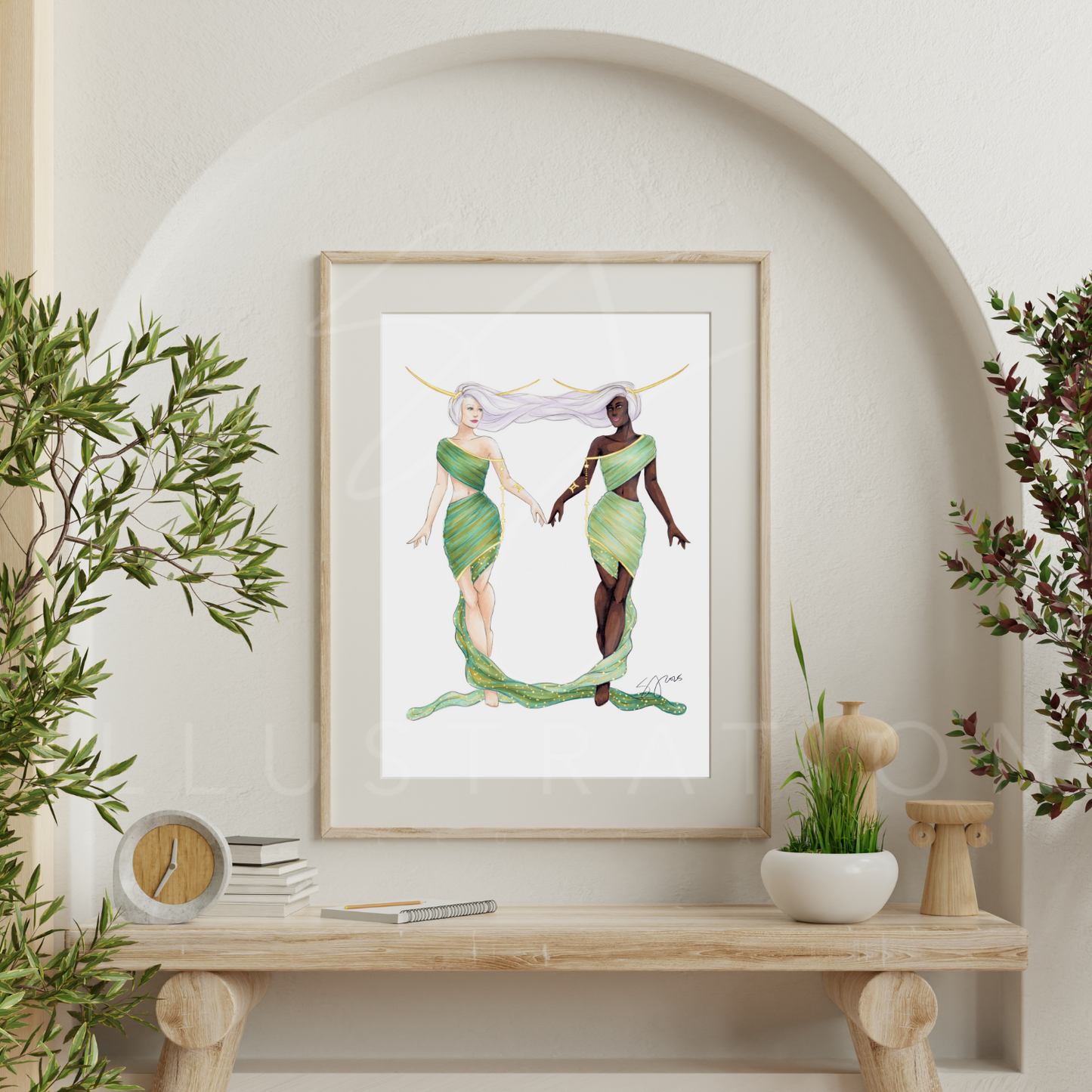 Gemini (series 1)  |  Zodiac Fashion Illustration (ART PRINT)