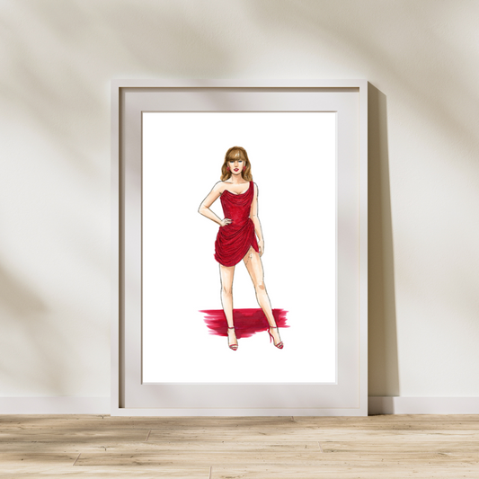 Glittering at the Grammys 2025  |  Red Carpet Fashion Illustration (EMBELLSHED PRINT)
