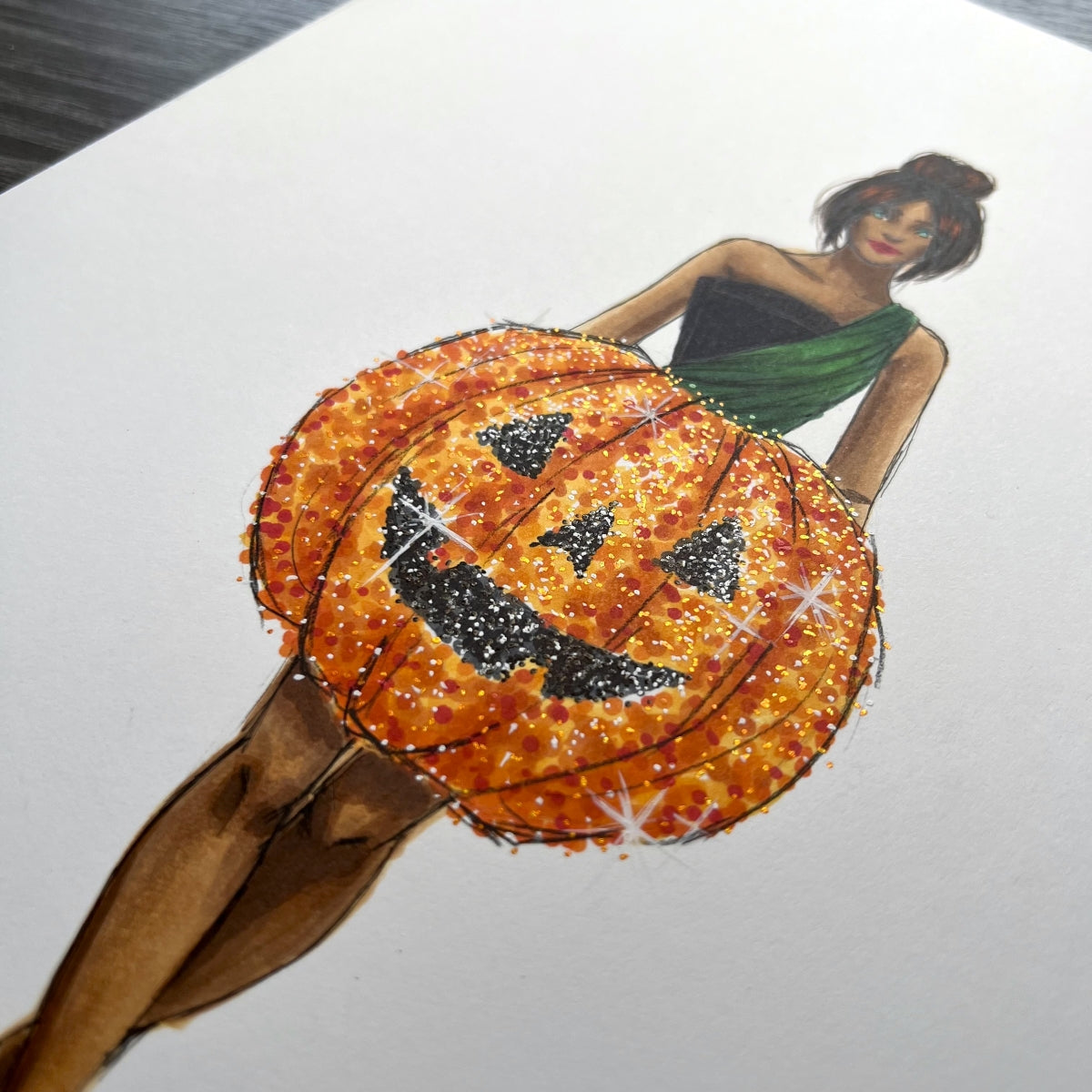 Lantern Bubble Dress  |  Fun Fashion Illustration (ORIGINAL)