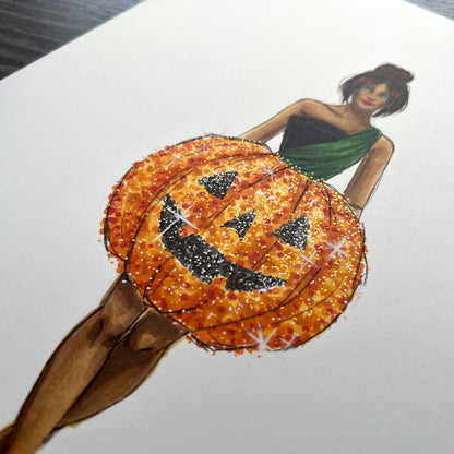 Lantern Bubble Dress  |  Fun Fashion Illustration (ORIGINAL)