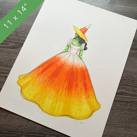 Candy Corn Witch  |  Witchy Fashion Illustration (ORIGINAL)