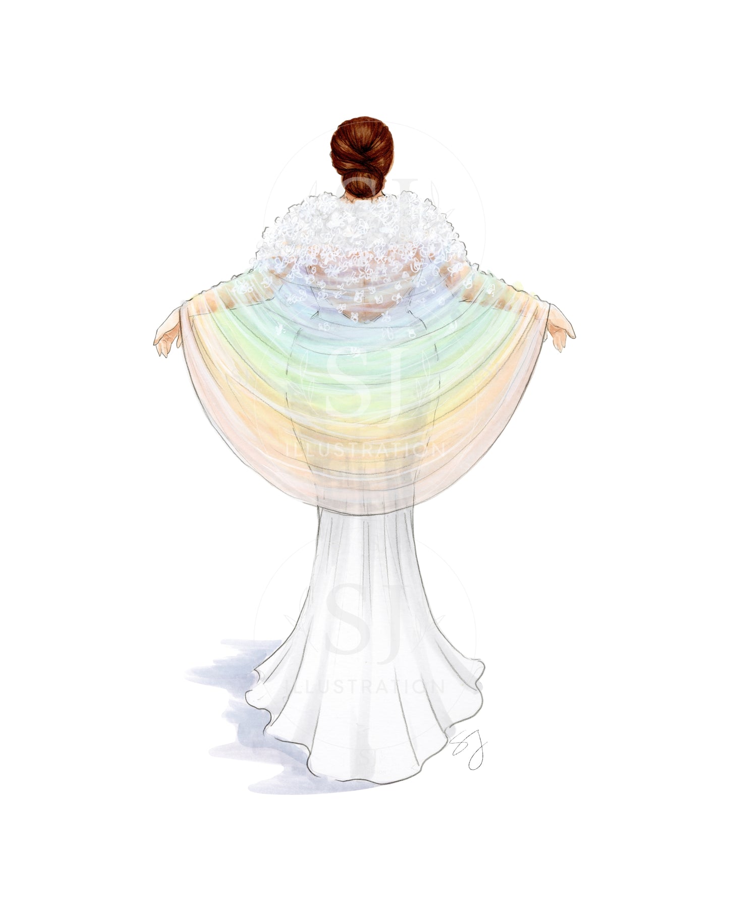 Rainbow Bride  |  Bridal Fashion Illustration (ART PRINT)