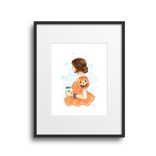 Jack 'o Lantern Sleeves   |  Fun Halloween Fashion Illustration (ART PRINT)