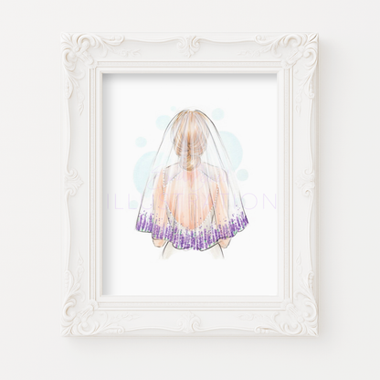 Lavender Veil | Bridal Fashion Illustration (ART PRINT)