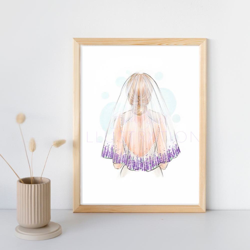 Lavender Veil | Bridal Fashion Illustration (ART PRINT)