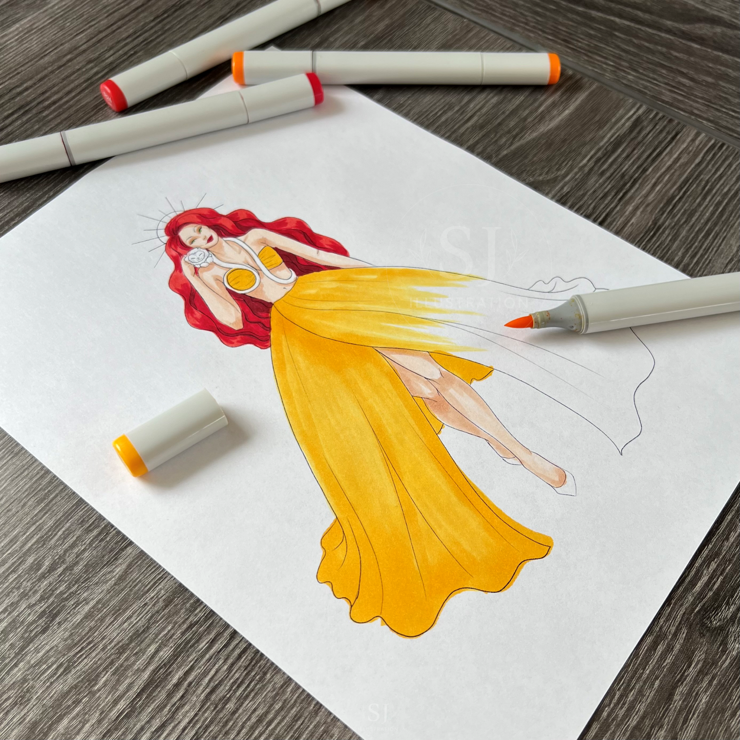 Leo (series 1)  |  Zodiac Fashion Sketch (DIGITAL DOWNLOAD Coloring Page)