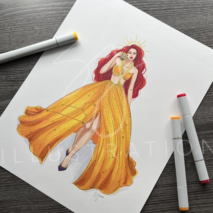 Leo  |  Zodiac Fashion Illustration (ORIGINAL)