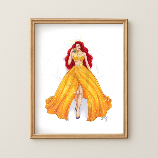 Leo (series 1)  |  Zodiac Fashion Illustration (ART PRINT)