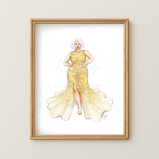 Leo (series 2)  |  Zodiac Fashion Illustration (ART PRINT)