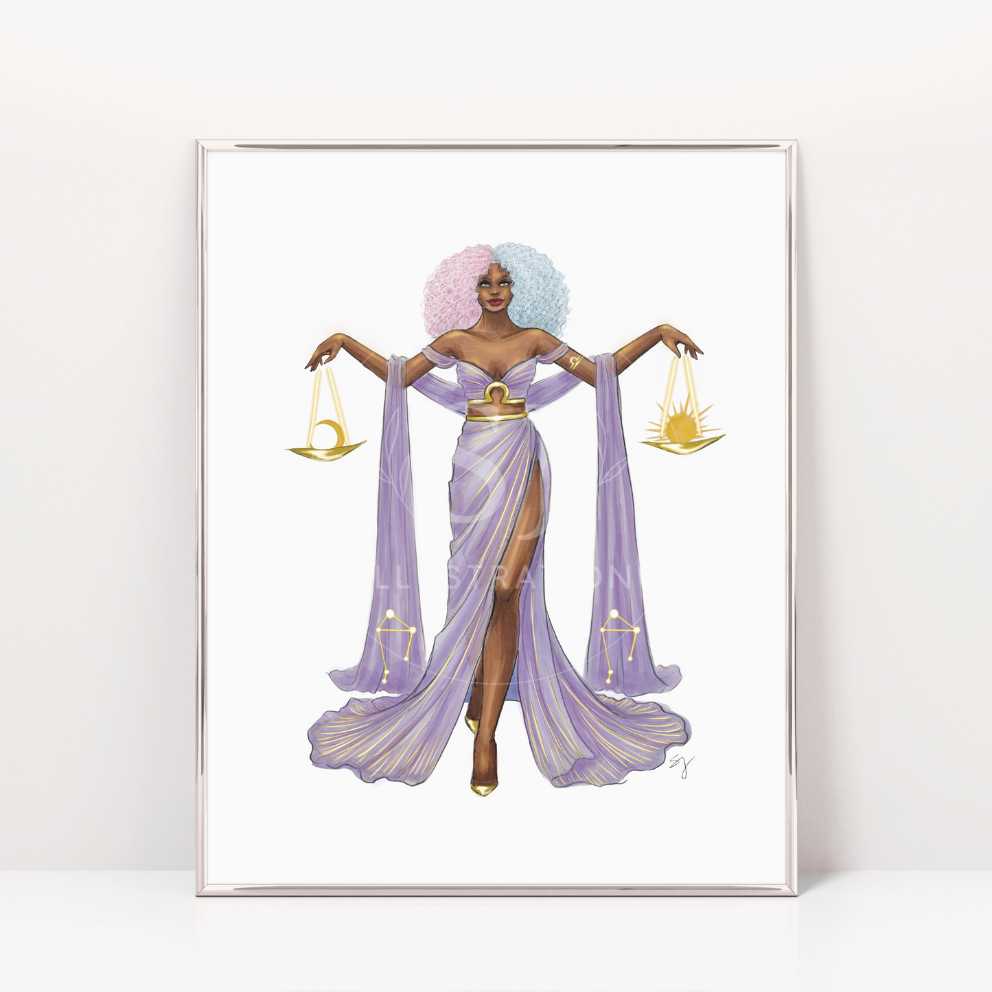 Libra (series 1)  |  Zodiac Fashion Illustration (ART PRINT)