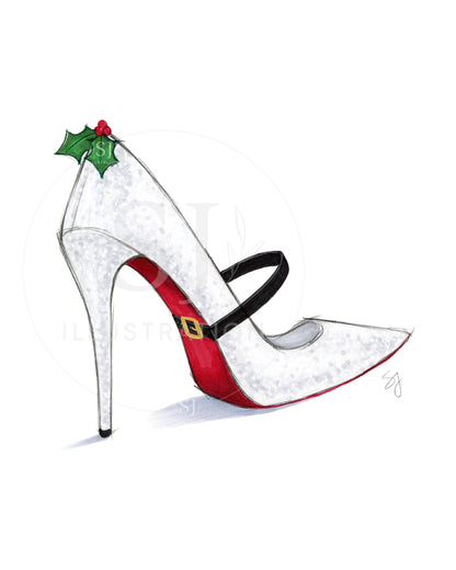 Mrs. Claus Is Coming To Town  |  Holiday Stiletto Fashion Illustration (PRINT)