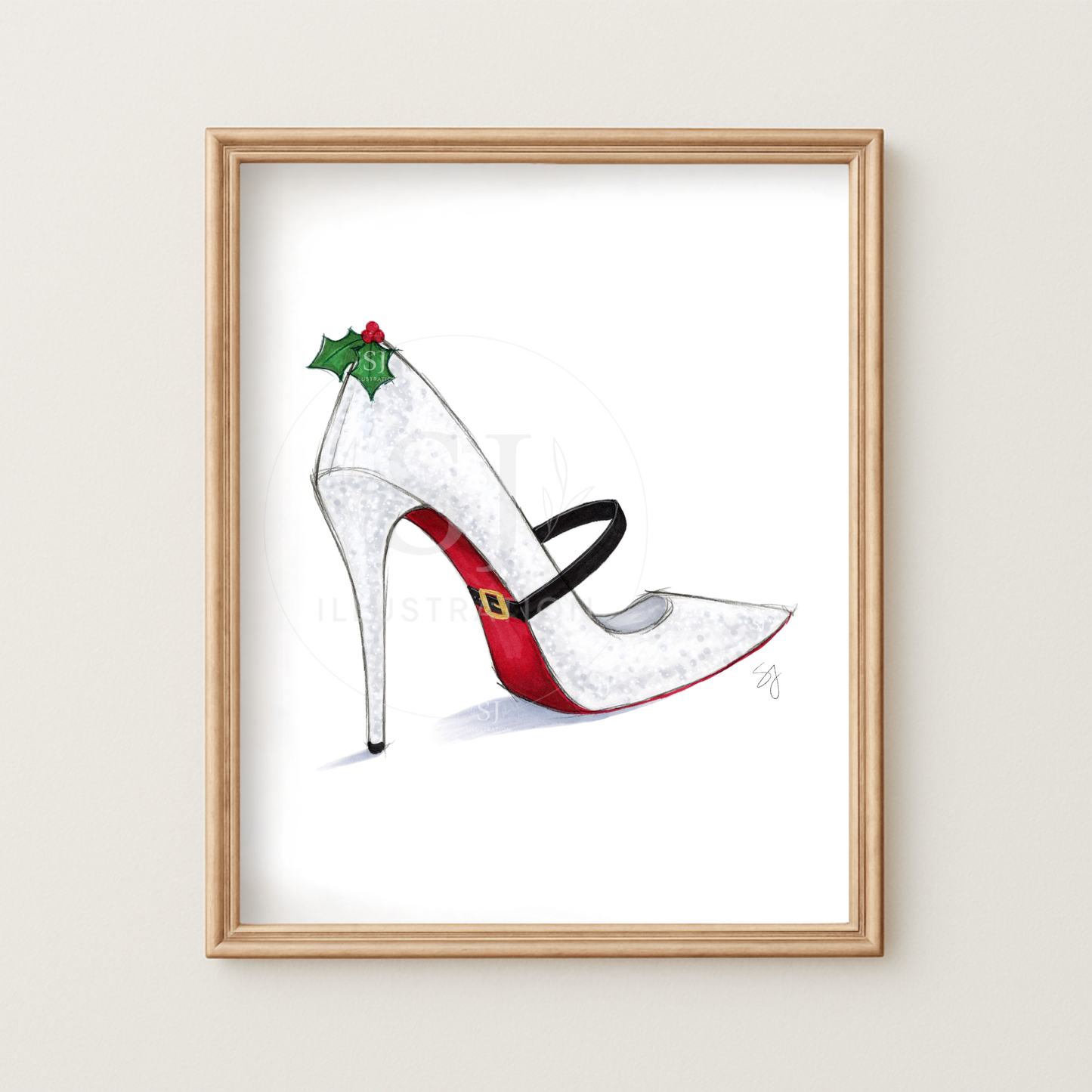 Mrs. Claus Is Coming To Town  |  Holiday Stiletto Fashion Illustration (PRINT)