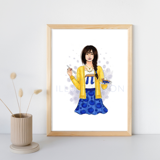 Blueberry Pi(e) | Casual Fun Fashion Illustration (PRINT)