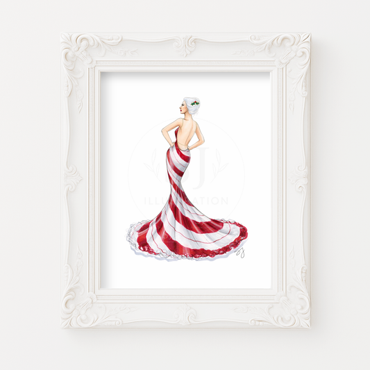 Peppermint Patty  |  Holiday Fashion Illustration (ART PRINT)