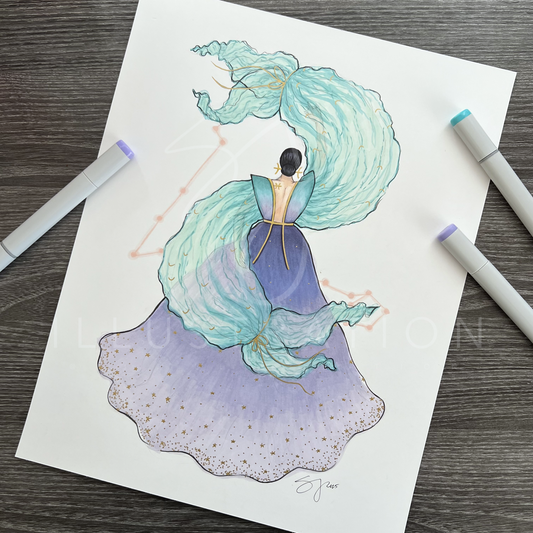 Pisces  |  Zodiac Fashion Illustration (ORIGINAL)