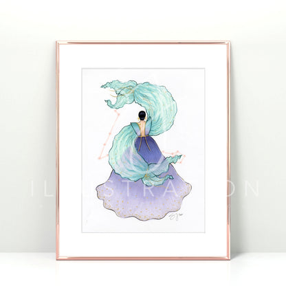 Pisces  |  Zodiac Fashion Illustration (ORIGINAL)