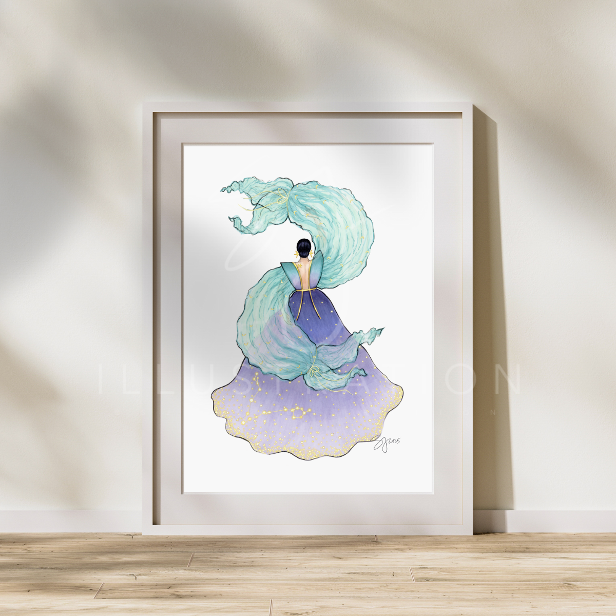 Pisces (series 1)  |  Zodiac Fashion Illustration (ART PRINT)