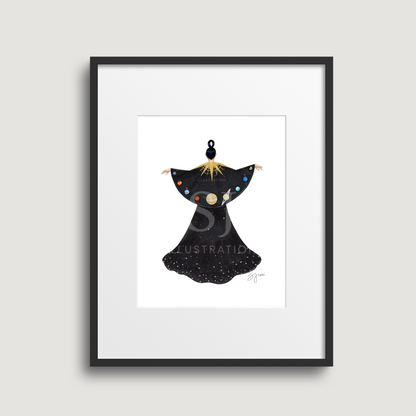 Planetary Alignment  |  Cosmic Fashion Illustration (EMBELLISHED PRINT)